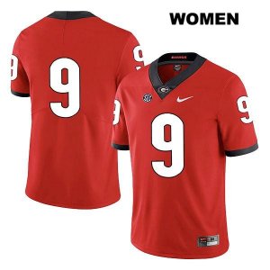Women's Georgia Bulldogs NCAA #9 Ameer Speed Nike Stitched Red Legend Authentic No Name College Football Jersey JHR6054BT